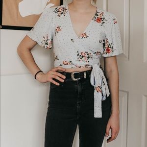 floral wrap shirt - forever 21